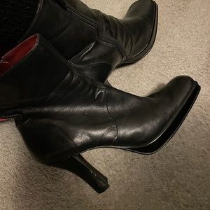 😍NINE WEST😍 BLACK square-toe, 3/8 to 1/2 inch platform, mid-calf boot!